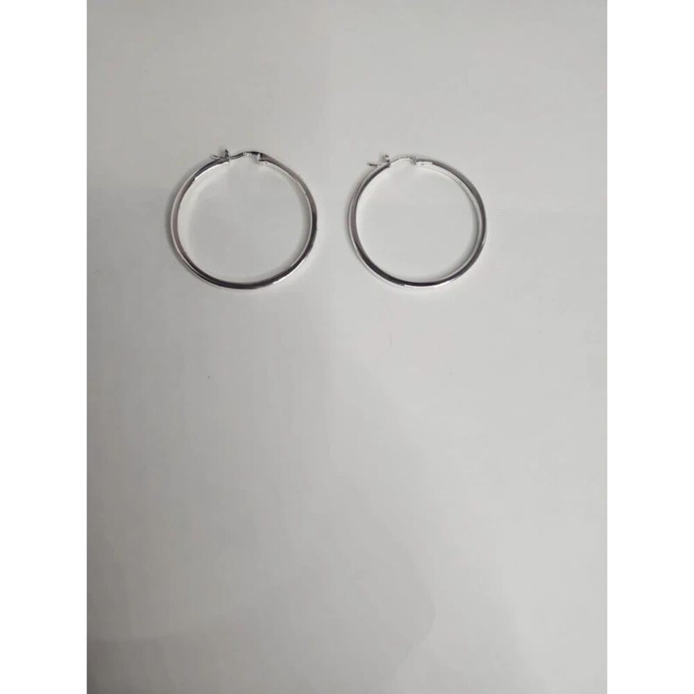 Silver hoop earrings 2"